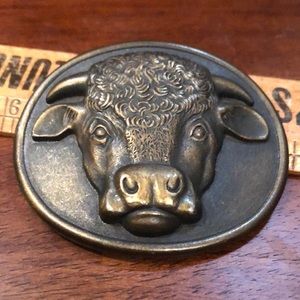 Vintage Malcolm Hereford Cows Belt Buckle